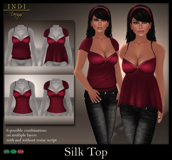 INDI Designs - Silk Top burgundy
