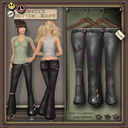 -=Pink Inc.=- Janice Bell Bottom Jeans Washed Out