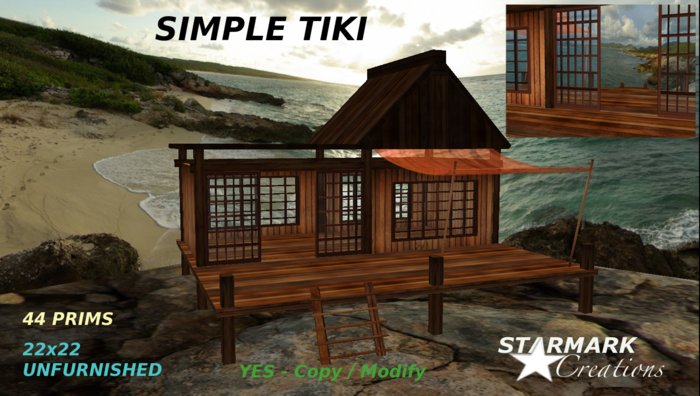 Simply beautiful tiki house from STARMARK CREATIONS