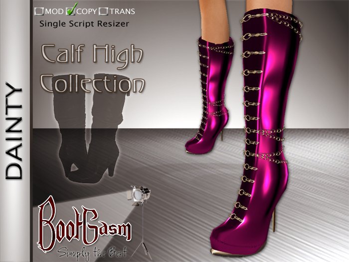Bootgasm Dainty Calf High Boots Pink