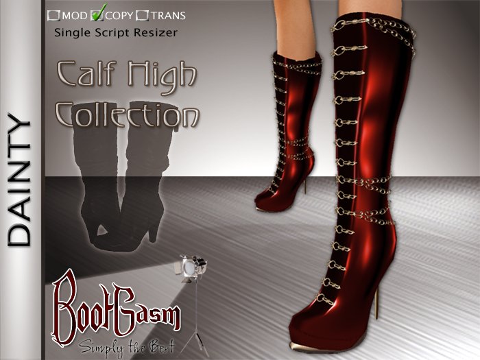 Bootgasm Dainty Calf High Boots Red
