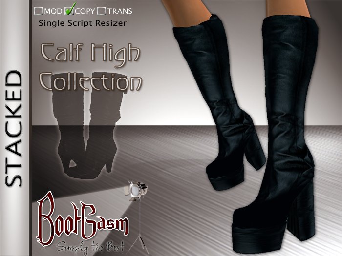 Bootgasm Stacked Boots Black