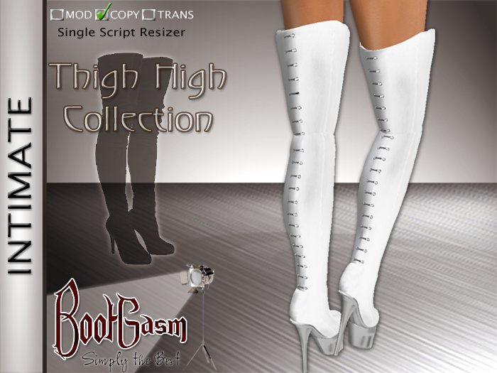 Bootgasm Intimate Thigh High Boots White