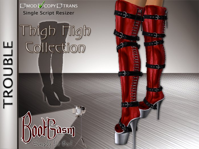 Bootgasm Trouble Thigh High Boots Red