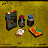 Vault 112 - Various chemicals. Rad-x, Buffout, Mentats, Abraxo and Radaway (Sculpted)