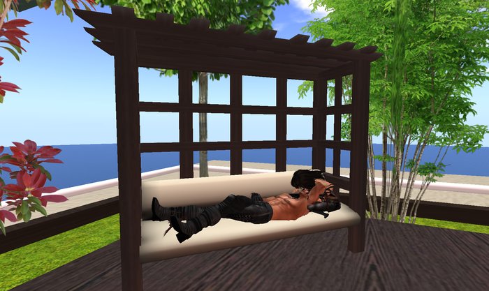 Pergola Bench  Sculpt  2 Prims with Couple Pose