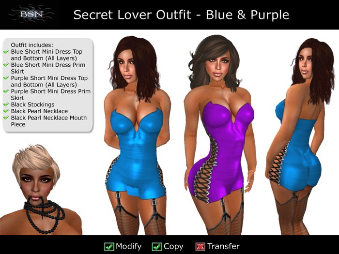 BSN Secret Lover Outfit - Blue & Purple