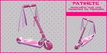 Patinete Infantil Feminina Rosa Lua - Transferivel