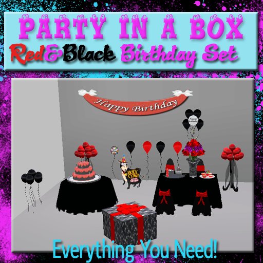 Birthday PARTY IN A BOX RED&BLACK