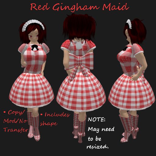 Red Gingham Maid Outfit