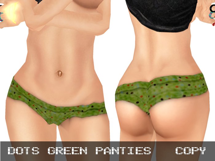 Panties: Dots (green)