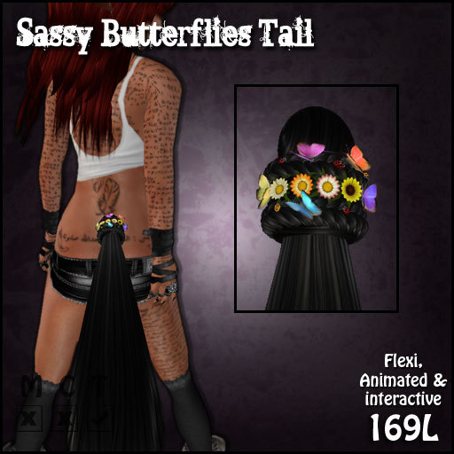 [Sassy Kitty Designs] Sassy Butterflies Tail Black