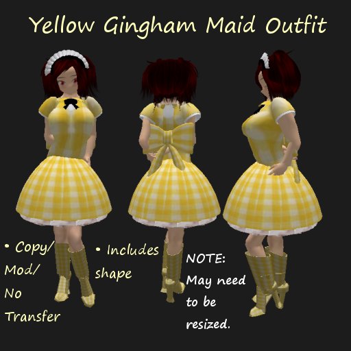 Yellow Gingham Maid Outfit (Unpack Me!)