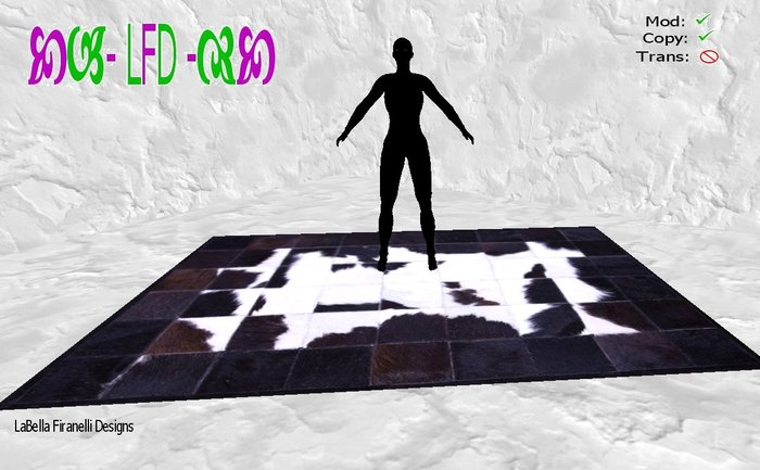 Posing Rug -  Lg Cow Print