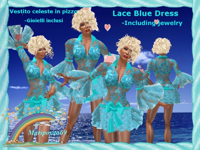 Lace Blue Dress 