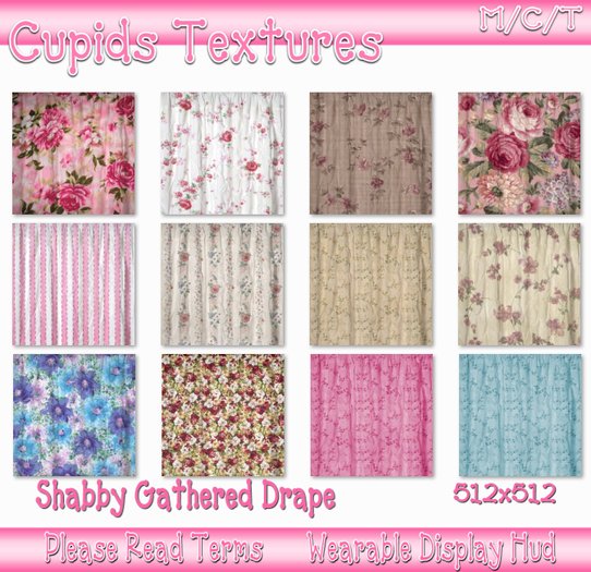 12 Shabby Gathered Drapes Textures