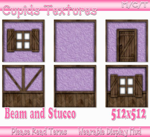 6 BEAM AND STUCCO LILAC Textures