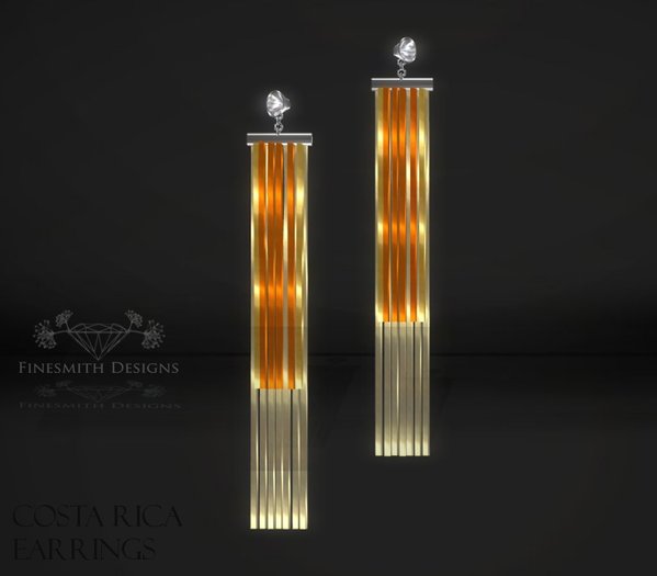 Finesmith Costa rica earrings GOLD ORANGE