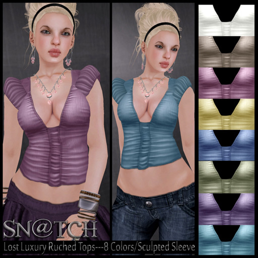 :::Sn@tch Lost Luxury Ruched Tops:::