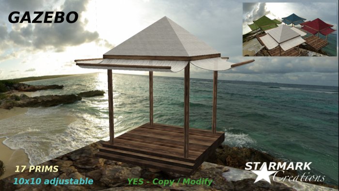 10 gazebos with stairs and adjustable dock from STARMARK CREATIONS -- promo price --
