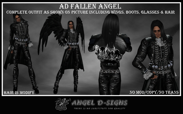 AD Fallen Angel Complete Gothic Outfit including lots!
