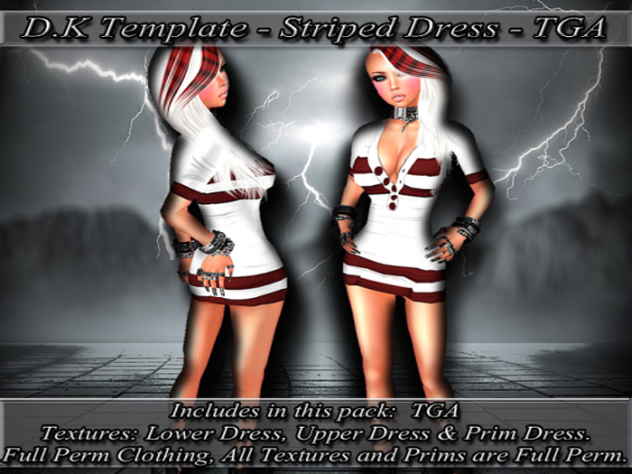 D.K Template - Striped Dress - TGA