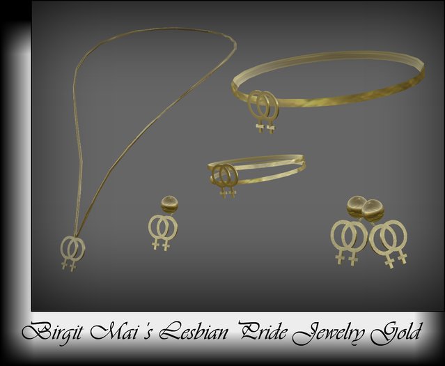 Birgit Mai's Lesbian Pride Gold Jewelry (BOXED)