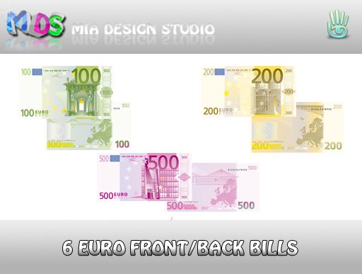 MDS 6 Euro Front/Back Bills Textures