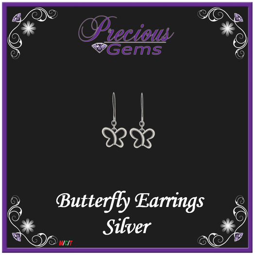 *PG* Butterfly Earrings - Silver [Boxed]