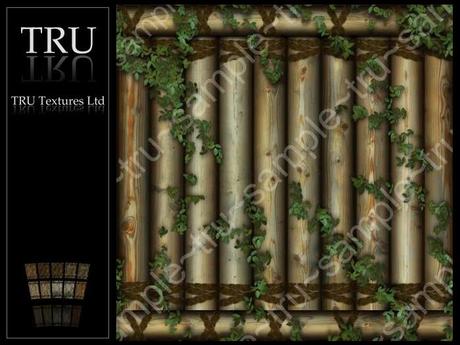 Second Life Marketplace - 10 Seamless Treehouse Log Wall Textures With Ivy