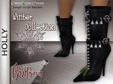 Bootgasm Holly Christmas Winter Boots Black