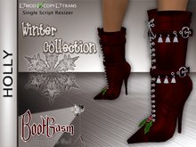 Bootgasm Holly Christmas Winter Boots Maroon