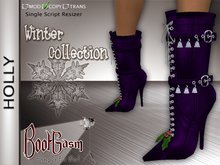Bootgasm Holly Christmas Winter Boots Purple