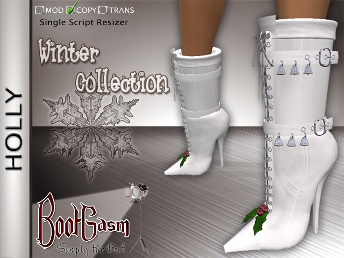 Bootgasm Holly Christmas Winter Boots White
