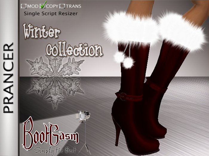 Bootgasm Prancer Christmas Winter Boots Maroon
