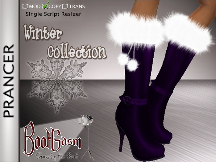 Bootgasm Prancer Christmas Winter Boots Purple