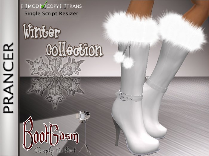Bootgasm Prancer Christmas Winter Boots White