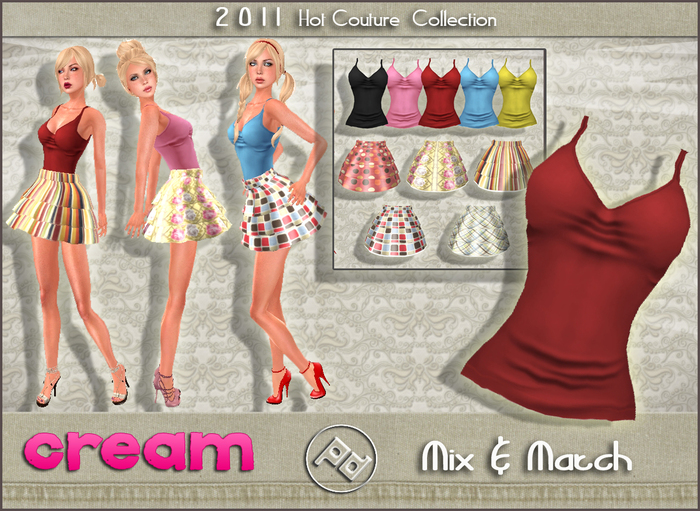 ::Poised:: Cream Red Top - Mix & Match