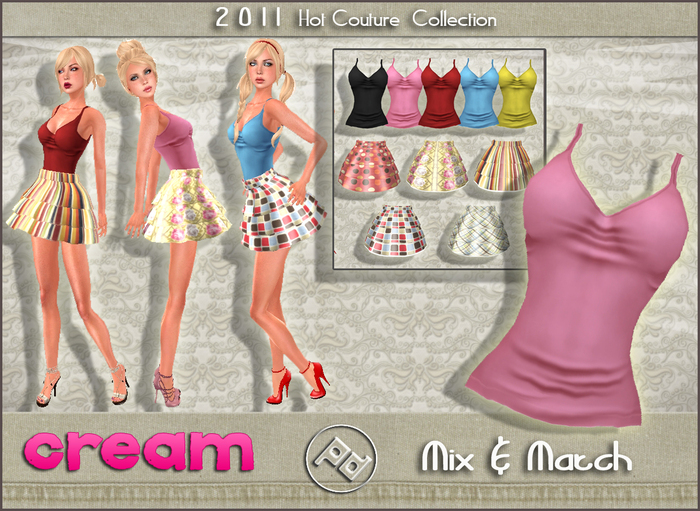 ::Poised:: Cream Pink Top - Mix & Match