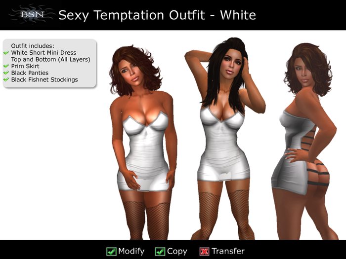 BSN Sexy Temptation Outfit - White