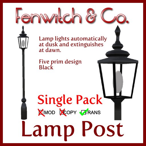 Lamp Post - Black (single)
