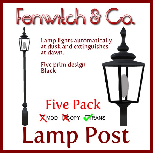 Lamp Post - Black 5 Pack