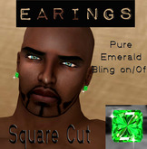 __EARINGS SQUARE CUT EMERALD
