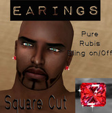 __EARINGS SQUARE CUT RUBIS