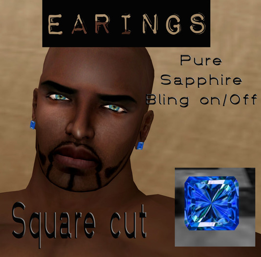 __EARINGS SQUARE CUT SAPPHIRE