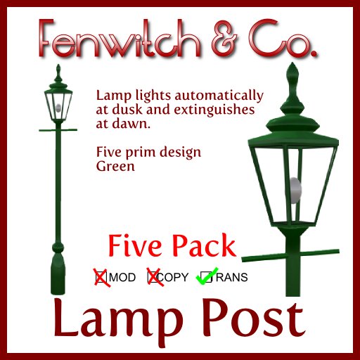 Lamp Post - Green 5 Pack