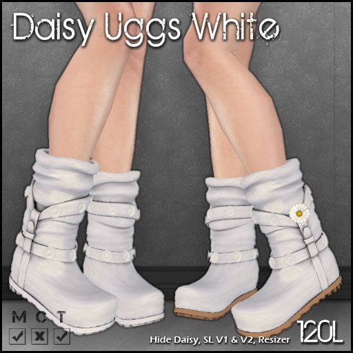 [ SAKIDE ] Daisy Uggs White