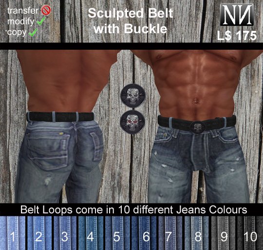 Belt for Jeans with Skull