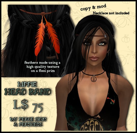 Head band  hippie feathers org