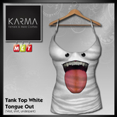 Karma - Tank Top White Tongue out